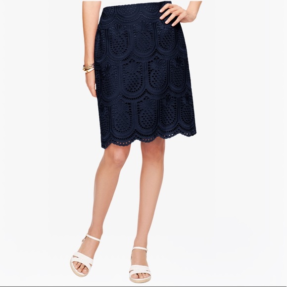 Talbots Eyelet Pineapple A-Line Women’s Skirts 4/6 Petite - Picture 3 of 15